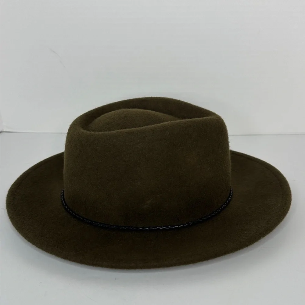 summer & rose Women's 100% Wool Fedora‎ One Size Olive Green